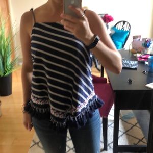 Pop pop navy stripped tank top